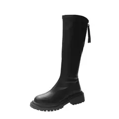 Botas de cavaleiro finas forrado em lã, sapato comprido europeu e americano, novo, outono e inverno, 2021 - comprar online