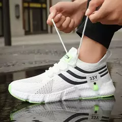 Homens Casual Sport Shoes Respirável leve Sneakers Outdoor Mesh Preto Running Shoes Athletic Jogging Tenis Walking Shoes