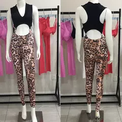 Macacões Scrunch Pant Leopard One Piece para mulheres, sutiã esportivo separado, legging de treino Bodycon, ginástica fitness, roupas ativas, 2021