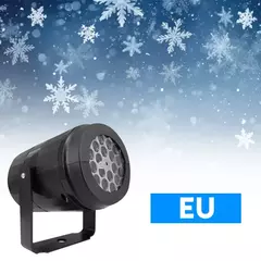 Imagem do Projetor de floco de neve de natal led luzes de fadas para o quarto rotativa dinâmica lâmpada de projeção de neve branca ornamentos de ano novo interior