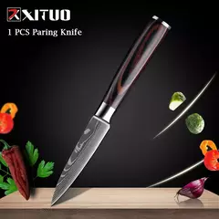 XITUO-Laser Damasco Padrão Facas de Cozinha Set, Faca Chef, Ultra-Sharp, Santoku, Cutelo, Corte, Utilidade, Fruta, 1-10pcs - loja online