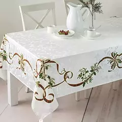 Imagem do Feliz natal à prova dwaterproof água poliéster impresso retangular toalha de mesa festa decoração mesa de café toalha de mesa de férias decoração