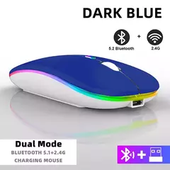 Mouse sem fio Bluetooth para Tablet e telefone, Ratos de retroiluminação RGB recarregáveis para iPad, PC, Laptop, 2.4GHz USB - Wolf Magazine