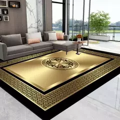 Tapete dourado de luxo moderno para sala de estar, Decoração abstrata, Tapetes