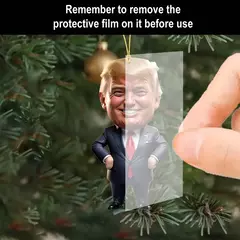 Natal acrílico pendurado ornamento para carro e árvore, pingente dos desenhos animados engraçados, Trump-Inspirado, presente perfeito do feriado, 1pc - comprar online