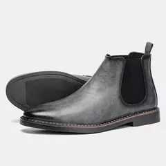 Botas de couro chelsea masculinas, marca de moda confortável, 40-46, 2024