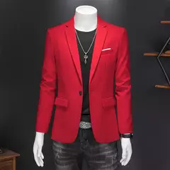 Blazer Casual de Negócios Masculino, Jaqueta Monocromática, Casacos Oversize, Smoking Masculino, Roupas de Marca, Roupas de Trabalho, Plus Size M-6XL - Wolf Magazine