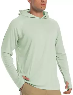 Imagem do TACVASEN-Homens à Prova de UV Hoodie Manga Longa, Proteção Solar Camisetas, Respirável, Leve, Secagem Rápida, Casual Camisetas Masculinas