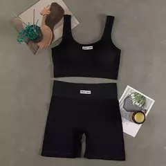 Conjunto de ioga feminino sem costura, roupas de treino fitness, sutiã esportivo, leggings de cintura alta, roupas sexy de ginástica em V profundo, roupas esportivas novas, 2024