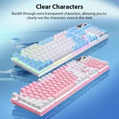 K500 teclado para jogos com fio sensação mecânica laptop desktops pc computador acessórios de escritório 104 teclas teclados com luz de fundo rgb - Wolf Magazine