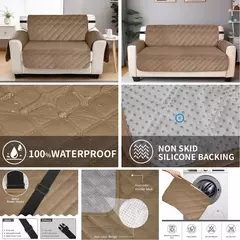 Imagem do Capas de sofá impermeável com bolsos laterais, antiderrapante Slipcovers, correias elásticas, protetor de sofá para cães e gatos, 1 lugares, 2 Seaters, 3 Seaters, 4 Seaters