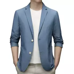 Imagem do Blazer ultrafino e leve para homens, jaqueta casual, terno elástico respirável, sólido, anti-rugas, tamanho grande, primavera, outono