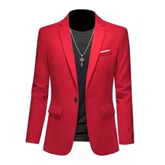 Blazers casuais monocromáticos de botão único masculino, smoking de luxo, terno de negócio de qualidade, jaquetas slim fit, jaquetas masculinas, 6XL, 5XL, 4XL, primavera - comprar online