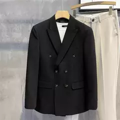 Blazer fino de negócios masculino, roupas estilo coreano, casaco casual, terno elegante, jaquetas marrons, de alta qualidade, 2024 - Wolf Magazine