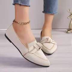 Sapato feminino de salto baixo, sapatilha de balé, dedo apontado, descalço, casual, marca de luxo, mulher, novo em borboleta - loja online