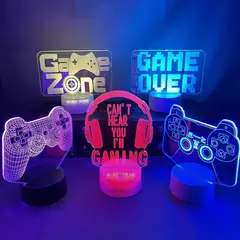 3D LED Gaming Setup Lamp, USB Powered, Bedroom Night Lights das crianças, Iluminação interior, Iluminação Presentes, Sala de jogos - Wolf Magazine