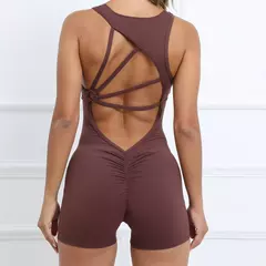 Macacão esportivo feminino, macacão fitness, conjunto esportivo push up, roupas esportivas, roupas de ioga, roupas de treino, vermelho, cinza, branco, 2024 - loja online