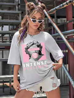 FEELES INTENSE-Camisetas de manga curta de algodão macio para mulheres, solta e grande, camiseta respirável, roupas de rua, hip hop, tops macios, verão - loja online