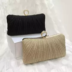 Bolsa de ombro longa quadrada plissada para mulheres, bolsas de noite, bolsa elegante, bolsa de festa, casamento, baile, aniversário, luxo, novo