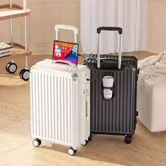 Imagem do Pastel clássico transportadora 20 22 24 26 28 Polegada conteúdo de aeronave médio duro transportadora saco de viagem abs bagagem carry-on mala de cabine