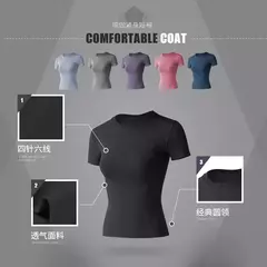 Roupas femininas de ioga de manga curta, camiseta simples de fitness, corrida esportiva de ginástica, nova moda, primavera e verão, 2024 - comprar online