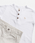 Conjunto Menino Bata Flamê + Bermuda Eco Linen Branco - comprar online