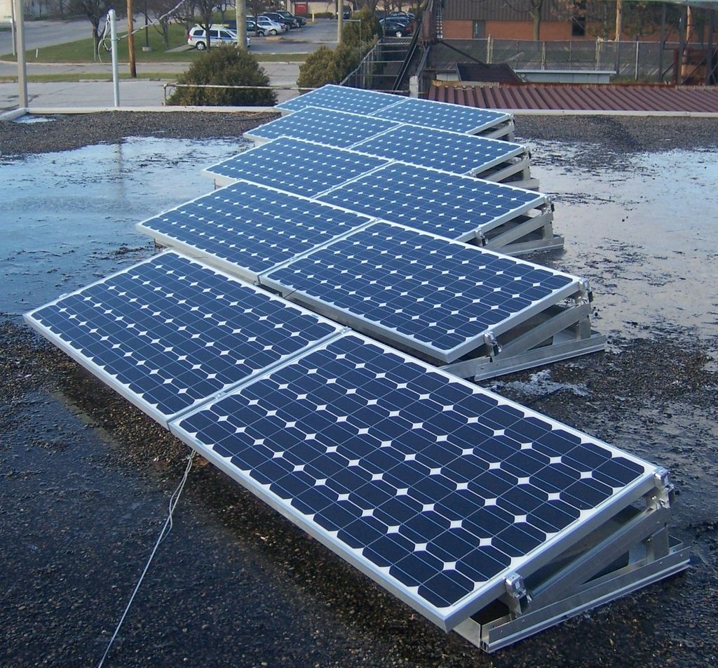 Soportes verticales de 15 ° para 4 paneles solares