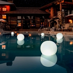 Esfera de Luz SOLAR y recargable por red para piscina flotante o jardin 30 cm en internet