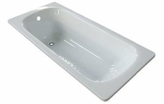 Bañera de acero esmaltada color blanco con antideslizante 1.40 m