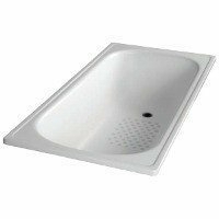 Bañera de acero esmaltada color blanco con antideslizante 1.40 m - comprar online