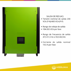 Inversor Hibrido Trifasico p/sist solar 10Kw 48V-380V c/cargador y soft de monitoreo - comprar online