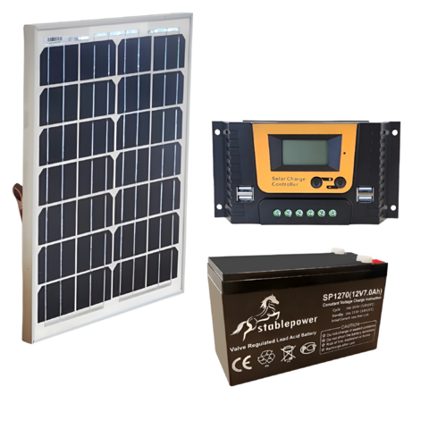 Kit Energía Solar para carga de celulares / camaras de cctv / iluminacion 12V y equipamiento con USB