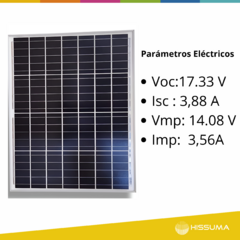 Panel solar monocristalino 50W 12V HISSUMA - HISSUMA MATERIALES