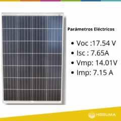 Panel solar monocristalino 100W 12V HISSUMA - HISSUMA MATERIALES