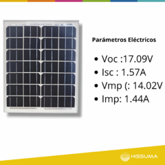 Panel solar monocristalino 20W 12V HISSUMA en internet