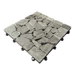 Baldosa deck wpc encastrable piedra gris 30x30 (por pieza)