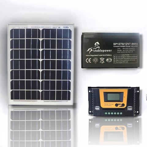 Kit Energía Solar para carga de celulares / camaras de cctv / iluminacion 12V y equipamiento con USB