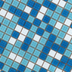 Venecita biselada de cerámica mix celeste para piscinas 2x2 - comprar online
