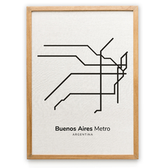 Mapa Metro Buenos Aires blanco y negro Imprimible
