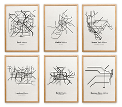 Conjunto de Mapas Metro Imprimibles (7 ciudades)