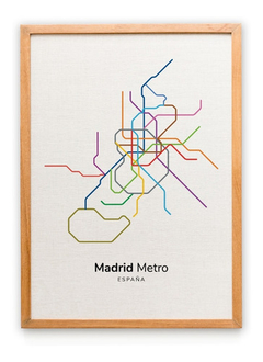 Mapa De Metro Enmarcado Ciudades Del Mundo (30x40 Cm) - La Botica de Quique