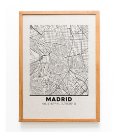 Mapa De Ciudades Del Mundo Enmarcado (21x30 Cm) - tienda online