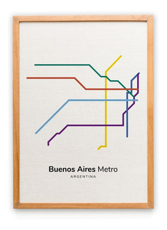 Mapa De Metro Enmarcado Ciudades Del Mundo (30x40 Cm) - comprar online