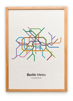 Mapa De Metro Enmarcado Ciudades Del Mundo (30x40 Cm) - tienda online