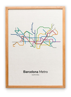 Imagen de Mapa De Metro Enmarcado Ciudades Del Mundo (30x40 Cm)