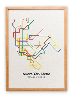 Mapa De Metro Enmarcado Ciudades Del Mundo (30x40 Cm)