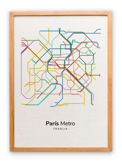 Mapa De Metro Enmarcado Ciudades Del Mundo (30x40 Cm)