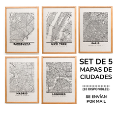 Conjunto de Mapas cuidad Imprimibles (5 ciudades)