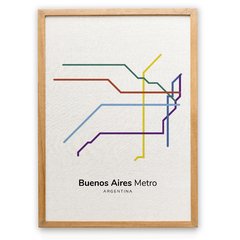 Mapa Metro Buenos Aires Imprimible - comprar online