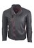 CHAQUETA LCHL04 DE CUERO ENVEJECIDO NEGRO BASE ROJO- MARCA LA CHAQUETERIA - LACHAQUETERIA